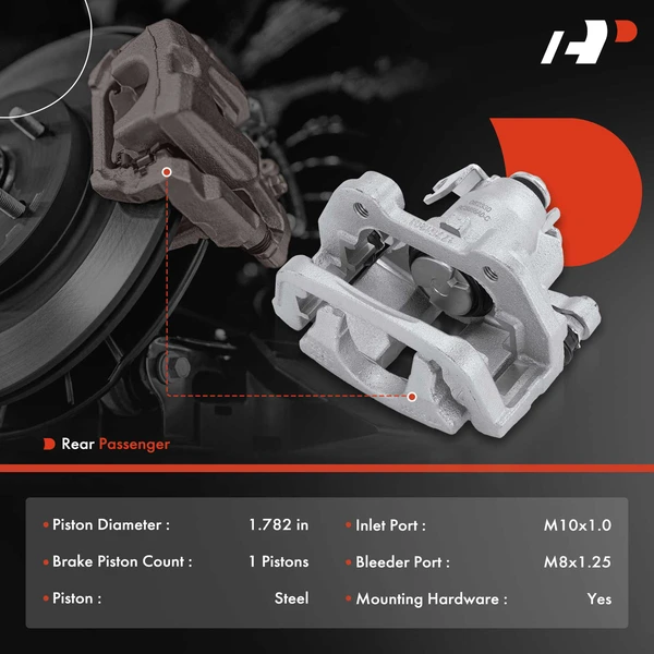 1-PC Brake Caliper, Rear Right Passenger Side, 1-Piston, A-Premium APBC3944