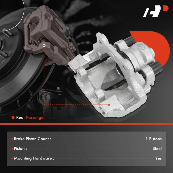 1-PC Brake Caliper, Rear Right Passenger Side, 1-Piston, A-Premium APBC3931
