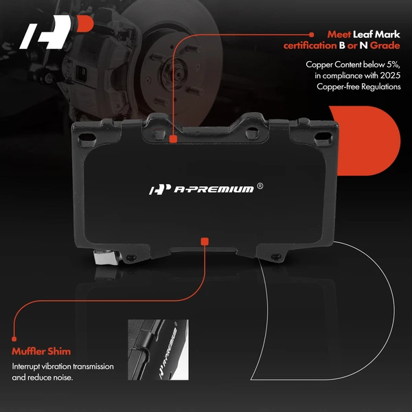 4 Pcs Front Ceramic Brake Pads for Lexus LX470 Toyota Land Cruiser 1998-2007 4.7L