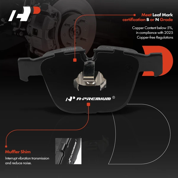 4 Pcs Rear Ceramic Brake Pads for BMW E60 F10 535i E63 650i E65 760i M3 M5 X5 X6