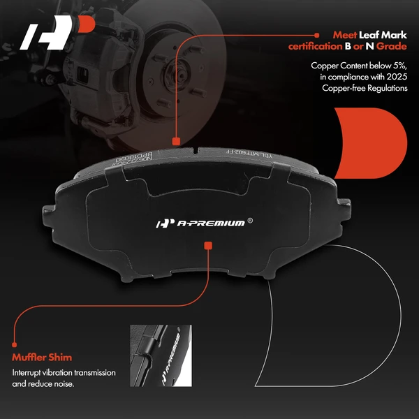 4 Pcs Front Driver & Passenger Ceramic Brake Pads for Mazda RX-8 2004-2011 R2