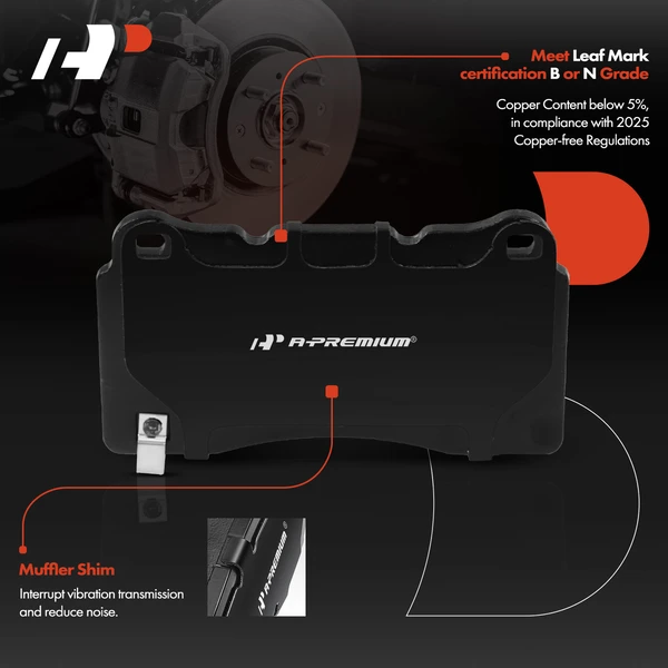 4 Pcs Front Ceramic Brake Pads for Ford Chevrolet Honda Acura Cadillac Buick