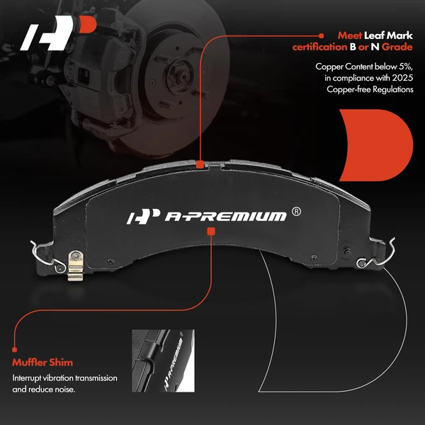 4 Pcs Front or Rear Ceramic Brake Pads for Dodge Ram 4500 5500 2008-2010 Sterling