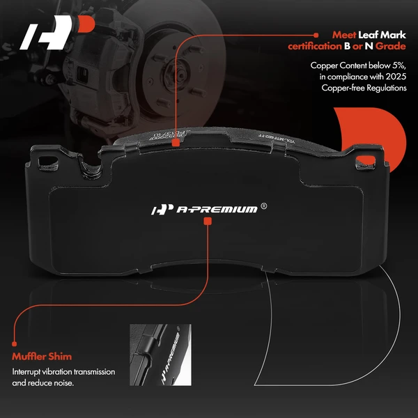 4 Pcs Front Left & Right Ceramic Brake Pads for BMW 135i 08-13 135is 328i Mini