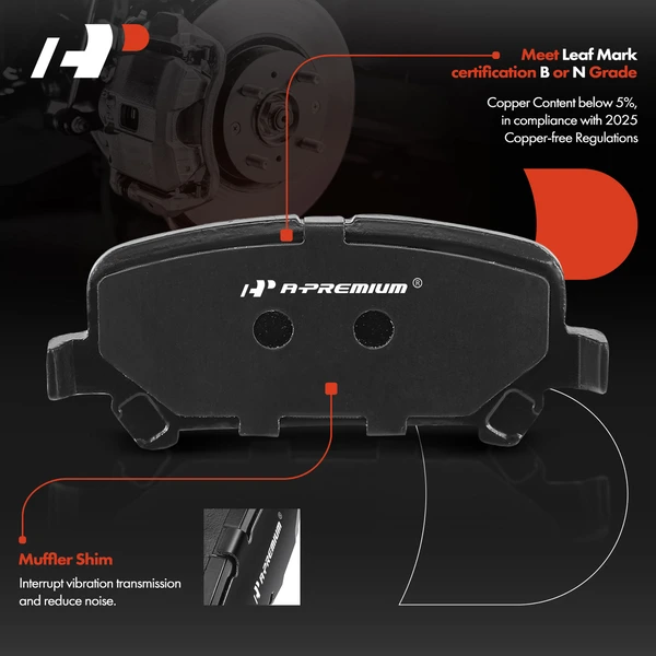 4 Pcs Rear Ceramic Brake Pads for Chevrolet Colorado 2015-2020 GMC Canyon