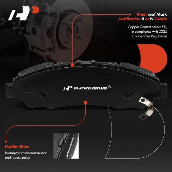 4 Pcs Front Ceramic Brake Pad for Cadillac XT5 2017-2020 XT6 2020 Chevry Buick