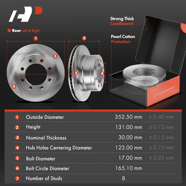 Disc Brake Rotors and Ceramic Pads Kit, 12 Pcs, Front & Rear, A-Premium, APBRPR540
