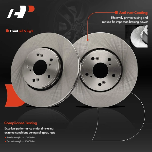 2 Pcs Front Disc Brake Rotors for Acura ILX 2016 RDX 2013-2018