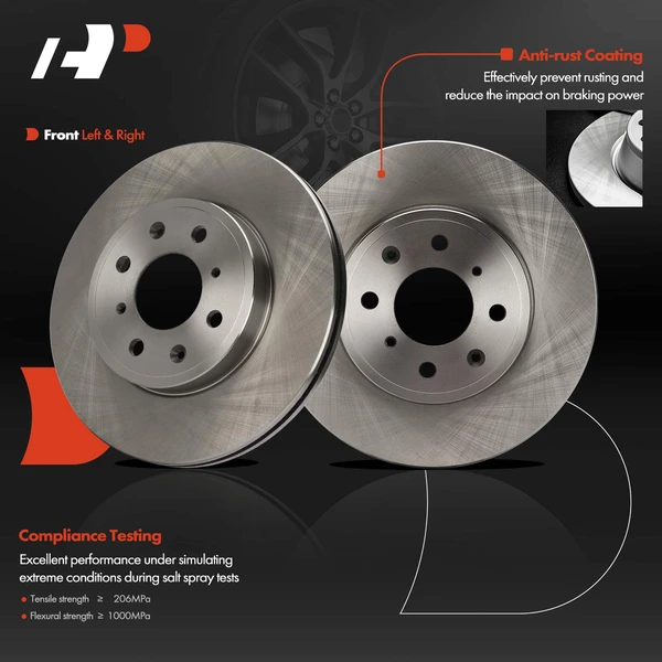 2 Pcs Front Disc Brake Rotors for Honda Fit 2015-2020