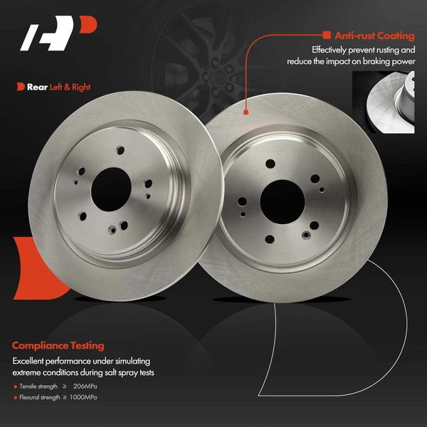 2 Pcs Rear Disc Brake Rotors for Honda CR-V 2017-2023 Acura TLX 2015-2020 5-Lug