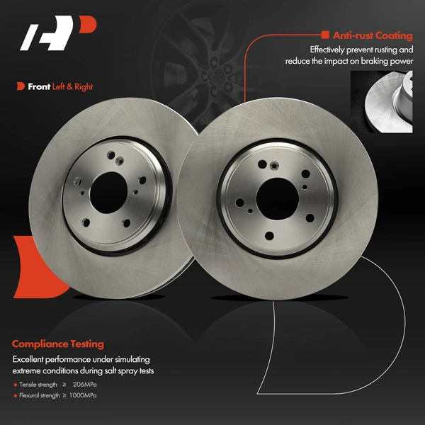 2 Pcs Front Disc Brake Rotors for Acura ILX 17-22 Honda Accord 16-17 Civic