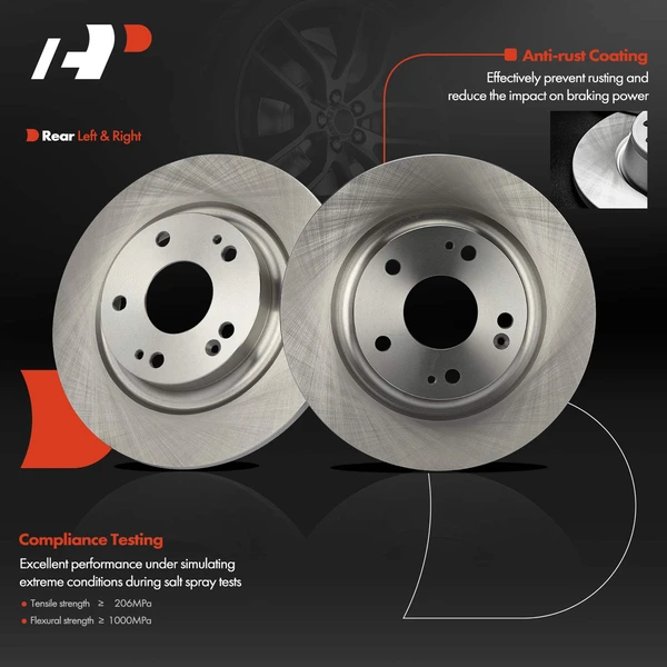 2 Pcs Rear Disc Brake Rotors for Honda Civic Si 2017-2020