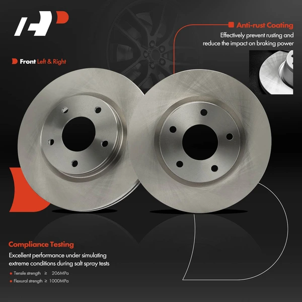 2 Pcs Front Disc Brake Rotors for Nissan Sentra 2013-2019 L4 1.8L