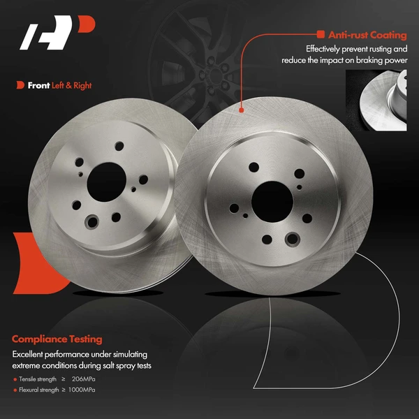 2 Pcs Rear Disc Brake Rotors for Lexus IS300 16-20 GS350 GS450h IS350 RC300