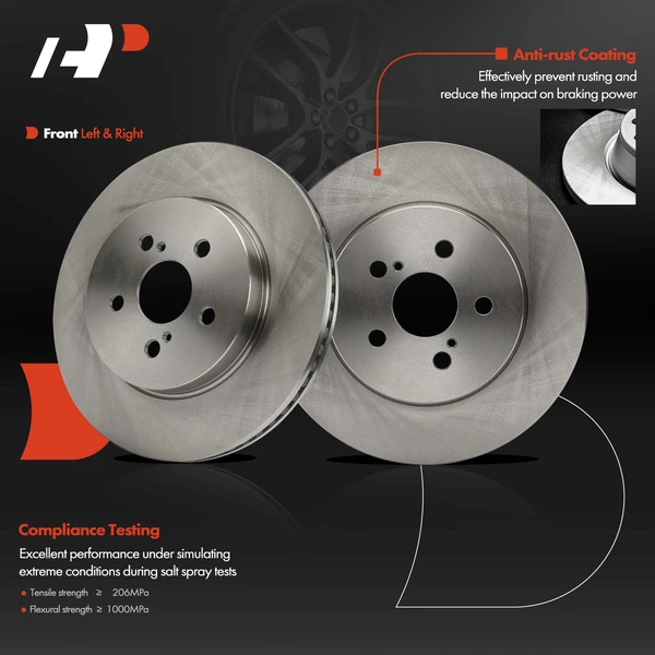 2 Pcs Front Disc Brake Rotors for Toyota Corolla 2019-2022 Prius Prime