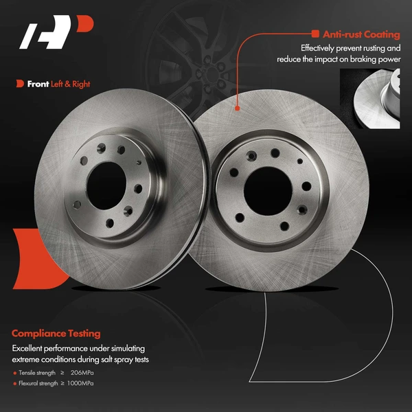 2 Pcs Front Disc Brake Rotors for Mazda RX-8 2004-2008 R2 1.3L