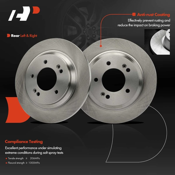 2 Pcs Rear Disc Brake Rotors for 2023-2024 Kia Niro EV