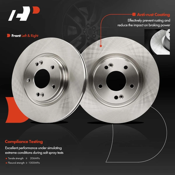 2 Pcs Front Disc Brake Rotors for Hyundai Elantra 17-20 Kona Sonata