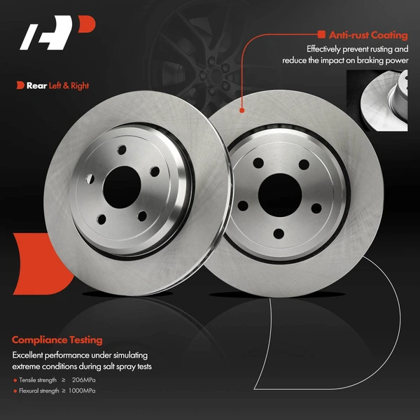 2 Pcs Rear Disc Brake Rotors for Dodge Durango Jeep Grand Cherokee