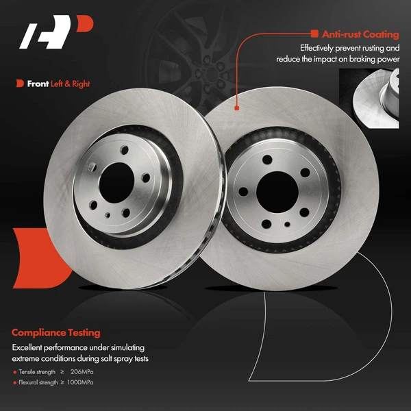 2 Pcs Front Disc Brake Rotors for Ford Mustang 2015-2020