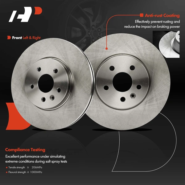 2 Pcs Front Disc Brake Rotors for Chevrolet Tra Pcs Buick Encore L4 1.4L