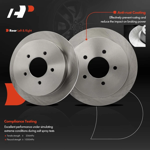 2 Pcs Rear Disc Brake Rotors for Ford F-150 Expedition Lincoln Navigator