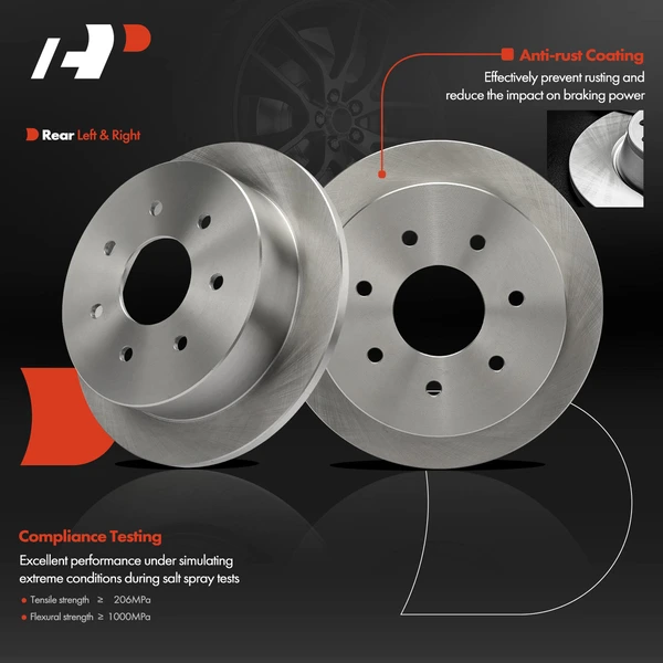 2 Pcs Rear Disc Brake Rotors for Ford F150 00-03 F250 F150 Heritage