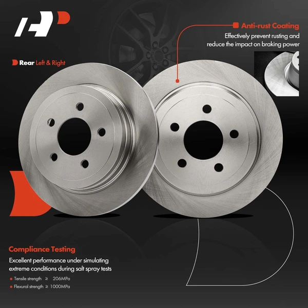 2 Pcs Rear Disc Brake Rotors for Ford Explorer Sport Trac 2003-2005 4.0L