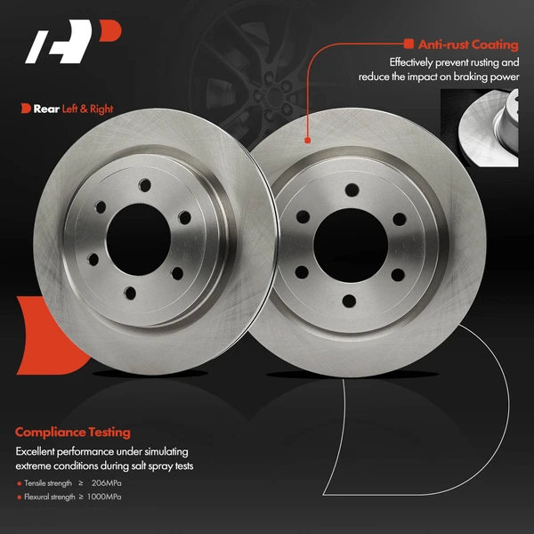 2 Pcs Rear Disc Brake Rotors for Ford Expedition 2018-2021 F-150 Lincoln