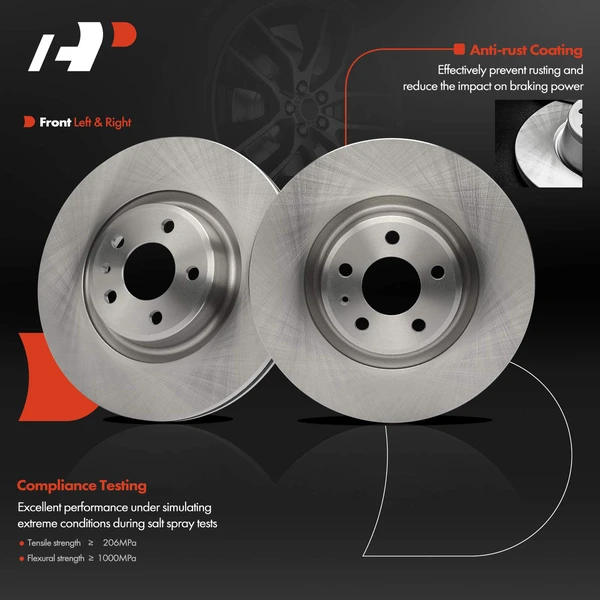 2 Pcs Front Disc Brake Rotors for Audi A4 2017-2020 A5 Quattro