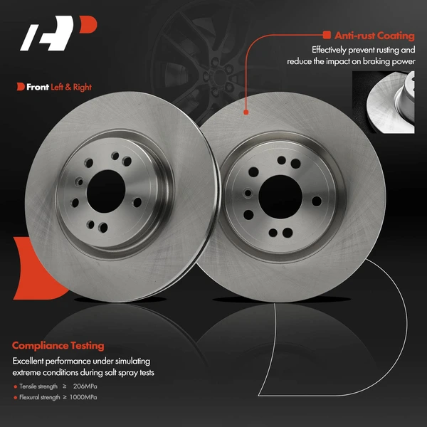 2 Pcs Front Disc Brake Rotors for Mercedes-Benz W166 ML250 ML350 GLE300d