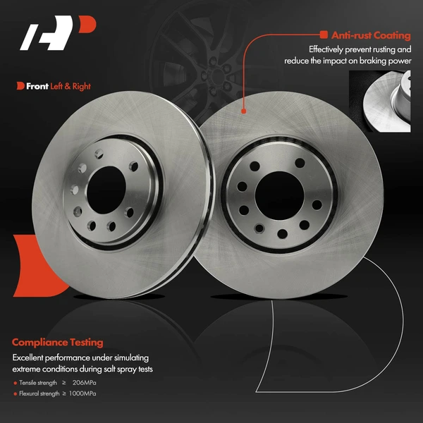 2 Pcs Front Disc Brake Rotors for Saab 9-3 2003-2011 9-3X 2010-2011