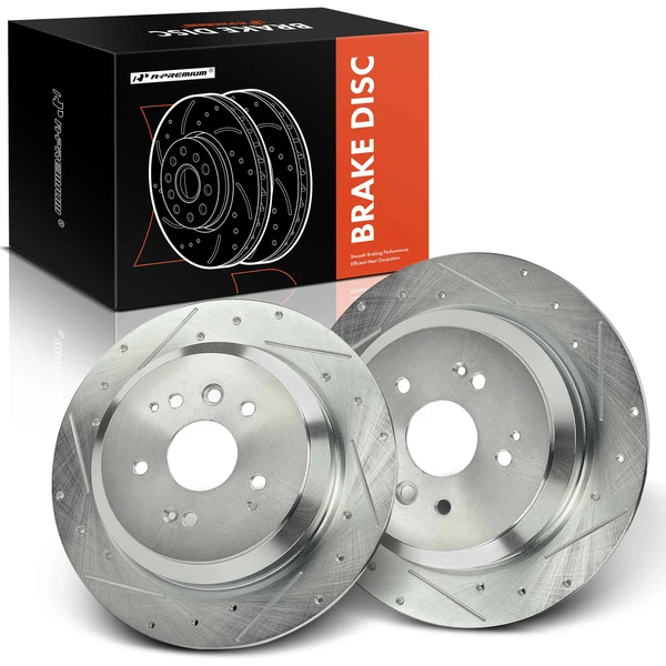 2 Pcs Rear Drilled Brake Rotors for 2014-2016 Acura MDX