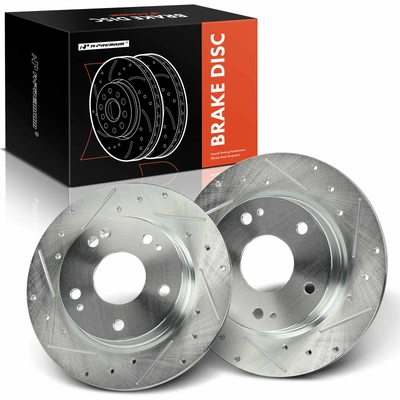 2 Pcs Rear Drilled Brake Rotors