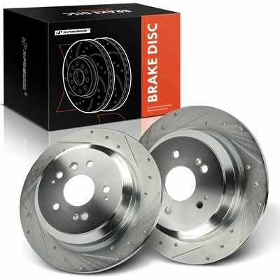 2 Pcs Rear Drilled Brake Rotors