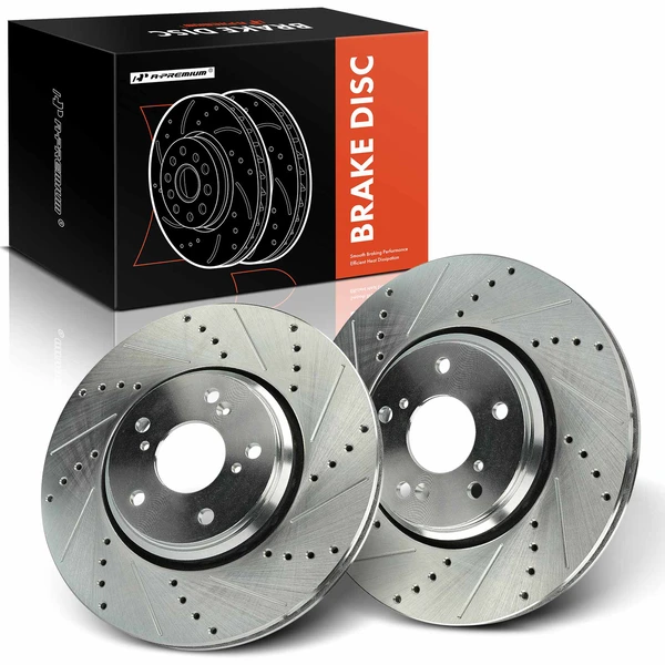 2 Pcs Front Drilled Brake Rotors for Acura ILX 2017-2022 Honda Accord 2016-2017