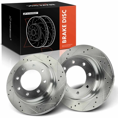 2 Pcs Rear Drilled Brake Rotors