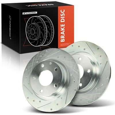 2 Pcs Rear Drilled Brake Rotors
