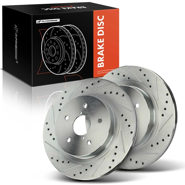 2 Pcs Rear Drilled Brake Rotors for 2015-2023 Subaru Outback