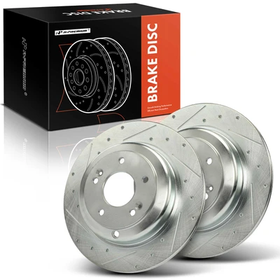 2 Pcs Rear Drilled Brake Rotors