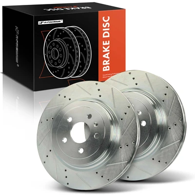 2 Pcs Rear Drilled Brake Rotors