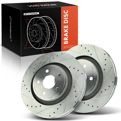 2 Pcs Front Drilled Brake Rotors