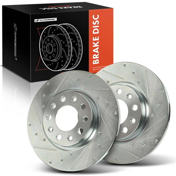 2 Pcs Rear Drilled Brake Rotors for 2014-2022 Jeep Cherokee