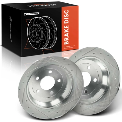 2 Pcs Rear Drilled Brake Rotors
