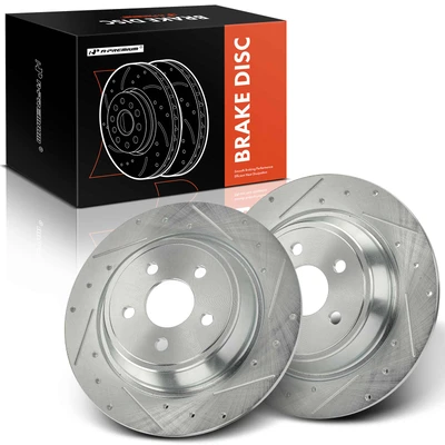 2 Pcs Rear Drilled Brake Rotors