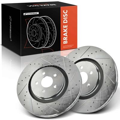 2 Pcs Front Drilled Brake Rotors