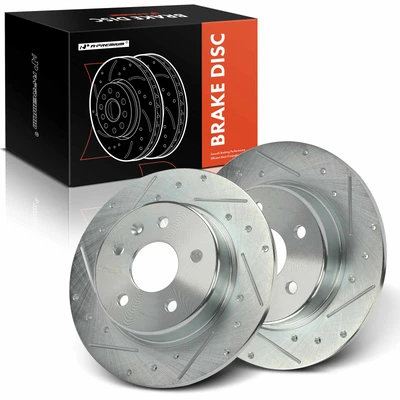 2 Pcs Rear Drilled Brake Rotors