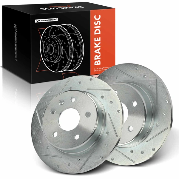 2 Pcs Rear Drilled Brake Rotors for 2017-2023 Chevrolet Bolt EV