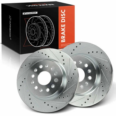 2 Pcs Rear Drilled Brake Rotors