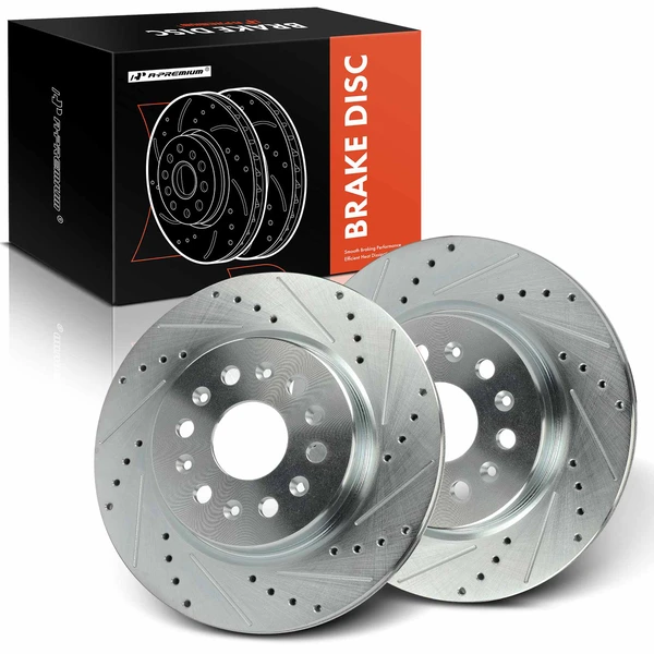 2 Pcs Rear Drilled Brake Rotors for 2017-2023 GMC Acadia